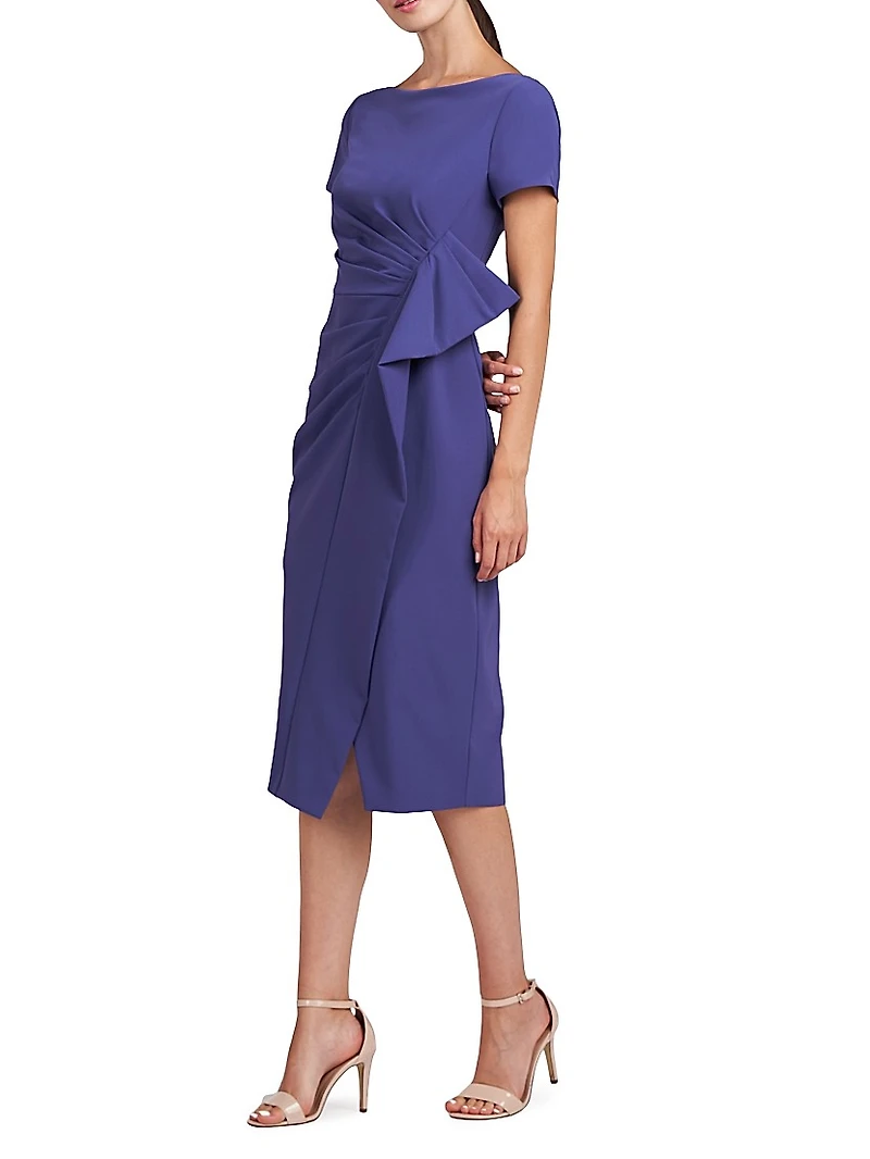 Farah Crepe Sheath Midi-Dress