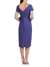 Farah Crepe Sheath Midi-Dress