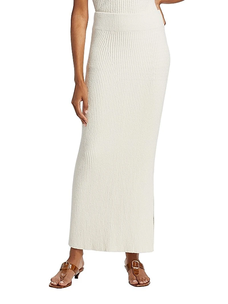 Bouclé Knit Maxi Skirt