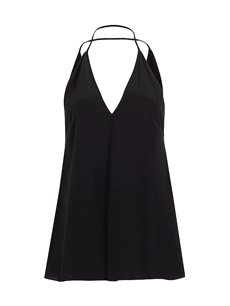 Double-Halter Silk Tank