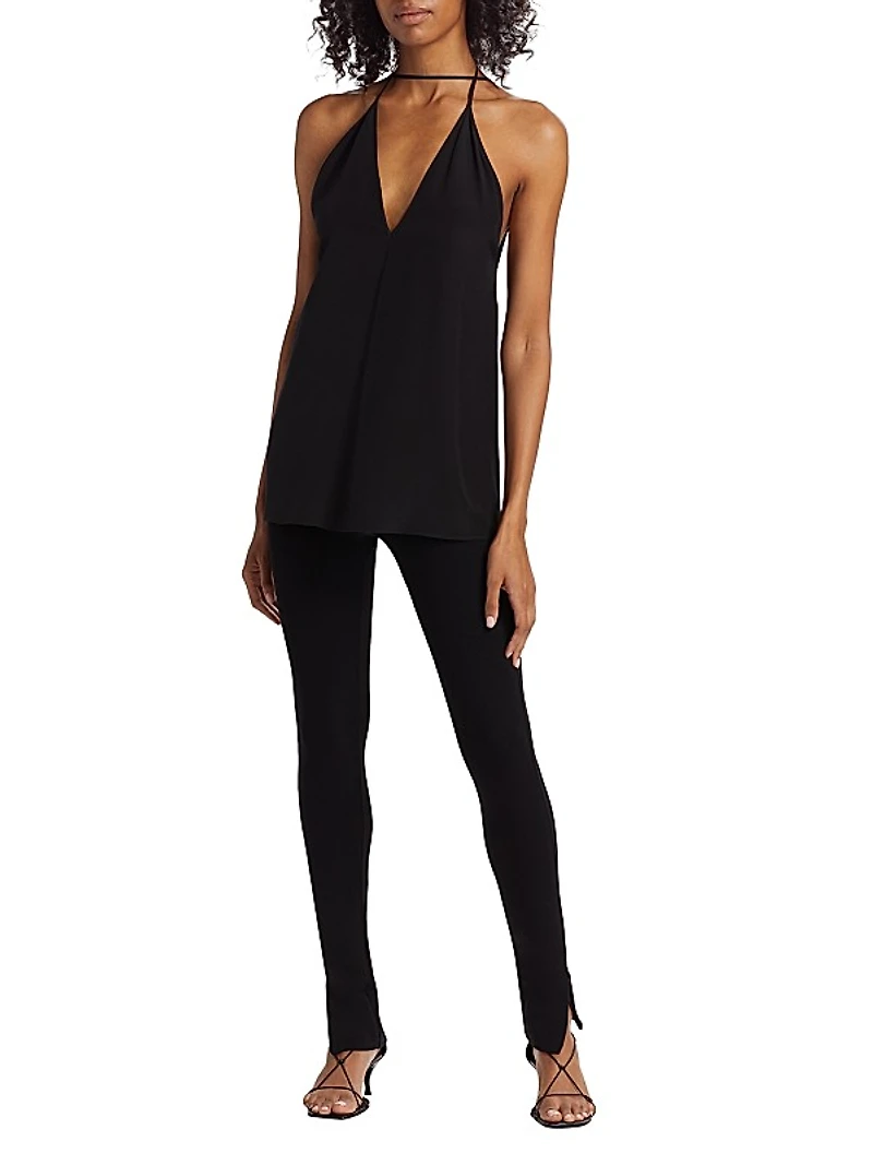 Double-Halter Silk Tank
