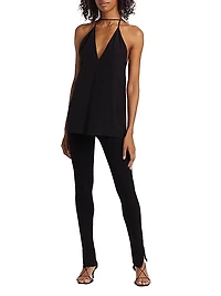 Double-Halter Silk Tank