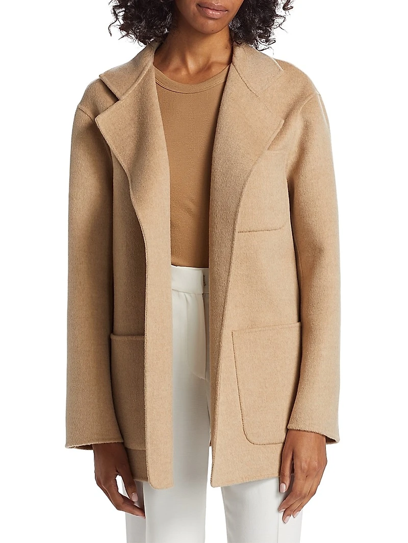 Wool Doublé Open-Front Jacket