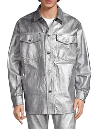Oversized Long-Sleeve Denim Shirt