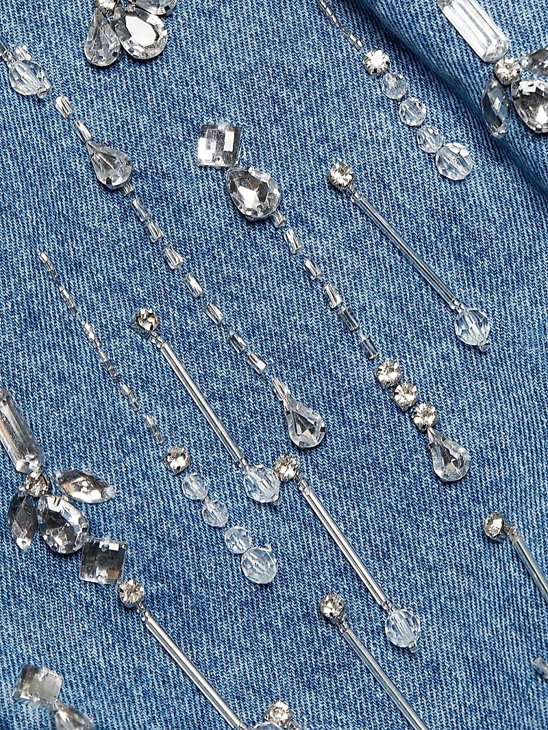 Rhinestone Beaded Jeans