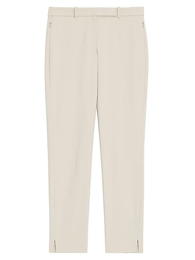 High-Ride Cotton-Blend Tapered Pants
