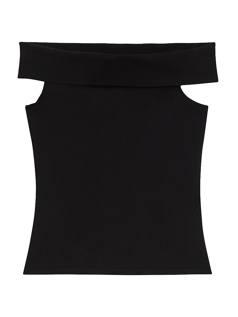 Compact Crepe Off-The-Shoulder Top