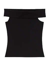 Compact Crepe Off-The-Shoulder Top