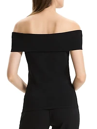 Compact Crepe Off-The-Shoulder Top