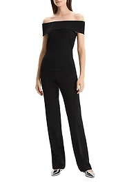 Compact Crepe Off-The-Shoulder Top