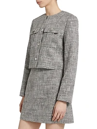Cotton Tweed Military Jacket