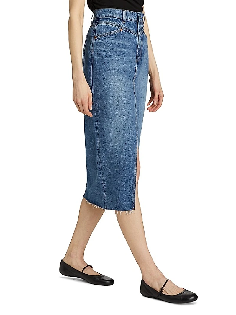 Jagger Denim Midi-Skirt