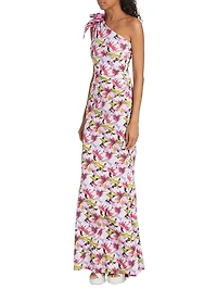 Gosia Floral One-Shoulder Gown