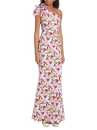 Gosia Floral One-Shoulder Gown
