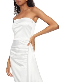 Kazmer Satin Ruffled Cocktail Dress