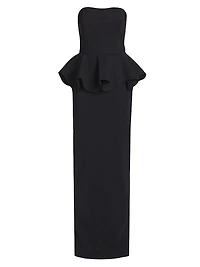 Strapless Peplum Gown
