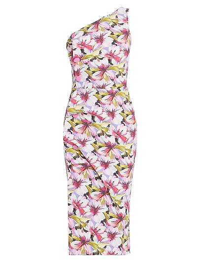 Hiroko Print One-Shoulder Cocktail Dress