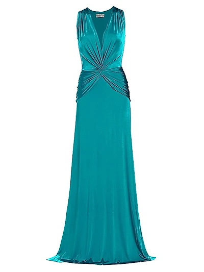 Kinj Twisted V-Neck Gown