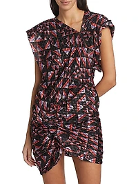 Khol Printed Silk-Blend Minidress