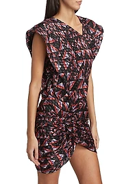 Khol Printed Silk-Blend Minidress