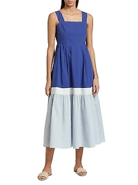 Colorblock Tiered Midi-Dress