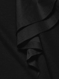 Cotton Ruffled V-Neck T-Shirt