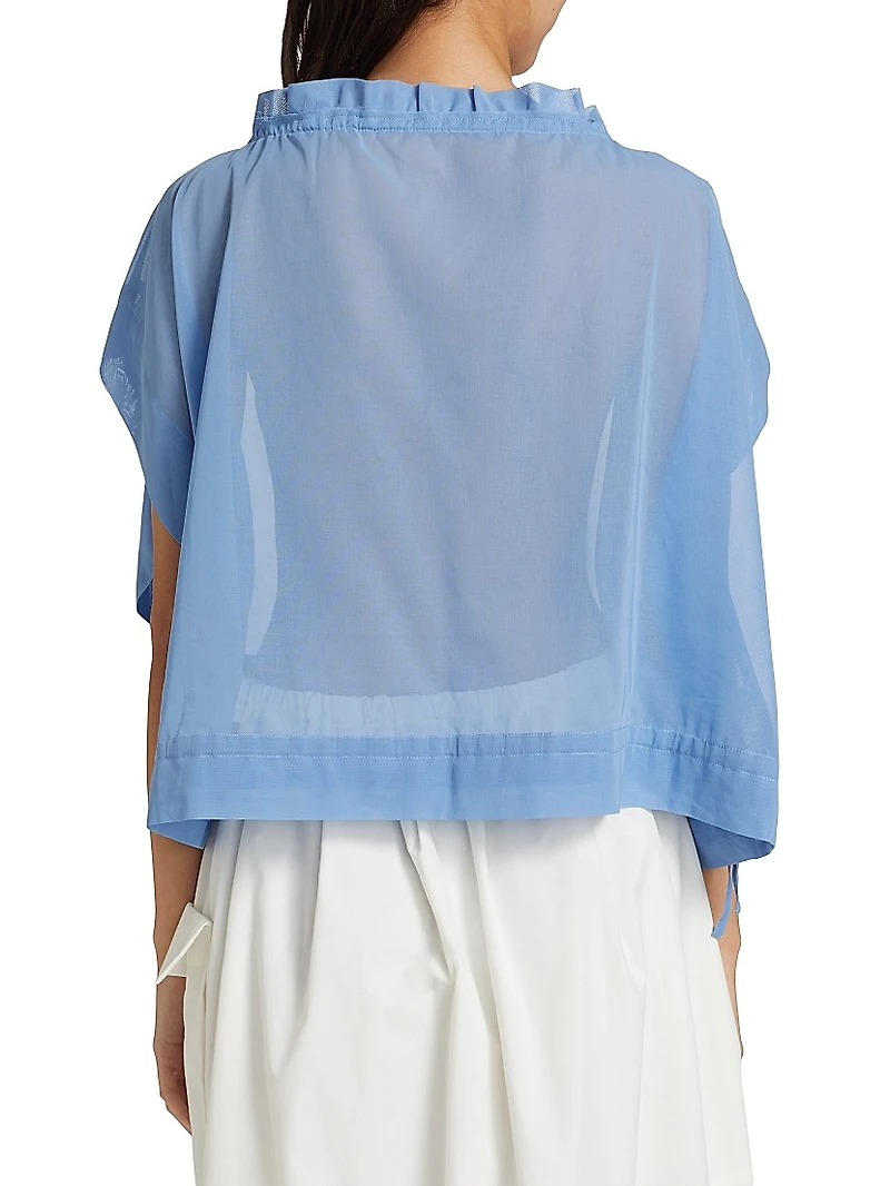 Cotton Organza Ruffled Blouse
