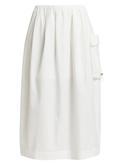 Sartorial Rawness Cotton-Blend Midi-Skirt