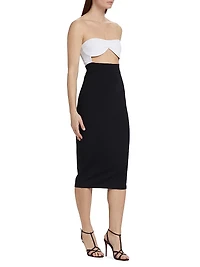 Colorblock Cut-Out Tube Dress