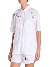Bilya Eyelet-Embroidered Short-Sleeve Shirt