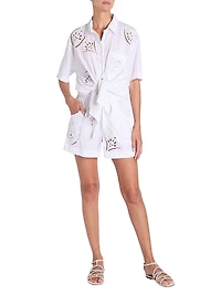 Bilya Eyelet-Embroidered Short-Sleeve Shirt