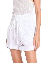 Hidea Drawstring Eyelet Shorts