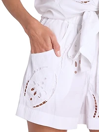 Hidea Drawstring Eyelet Shorts