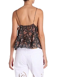 Anissa Cotton-Silk Geometric Top