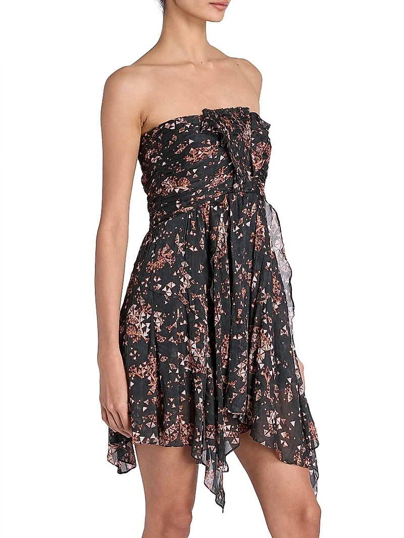 Amanda Geometric Strapless Minidress