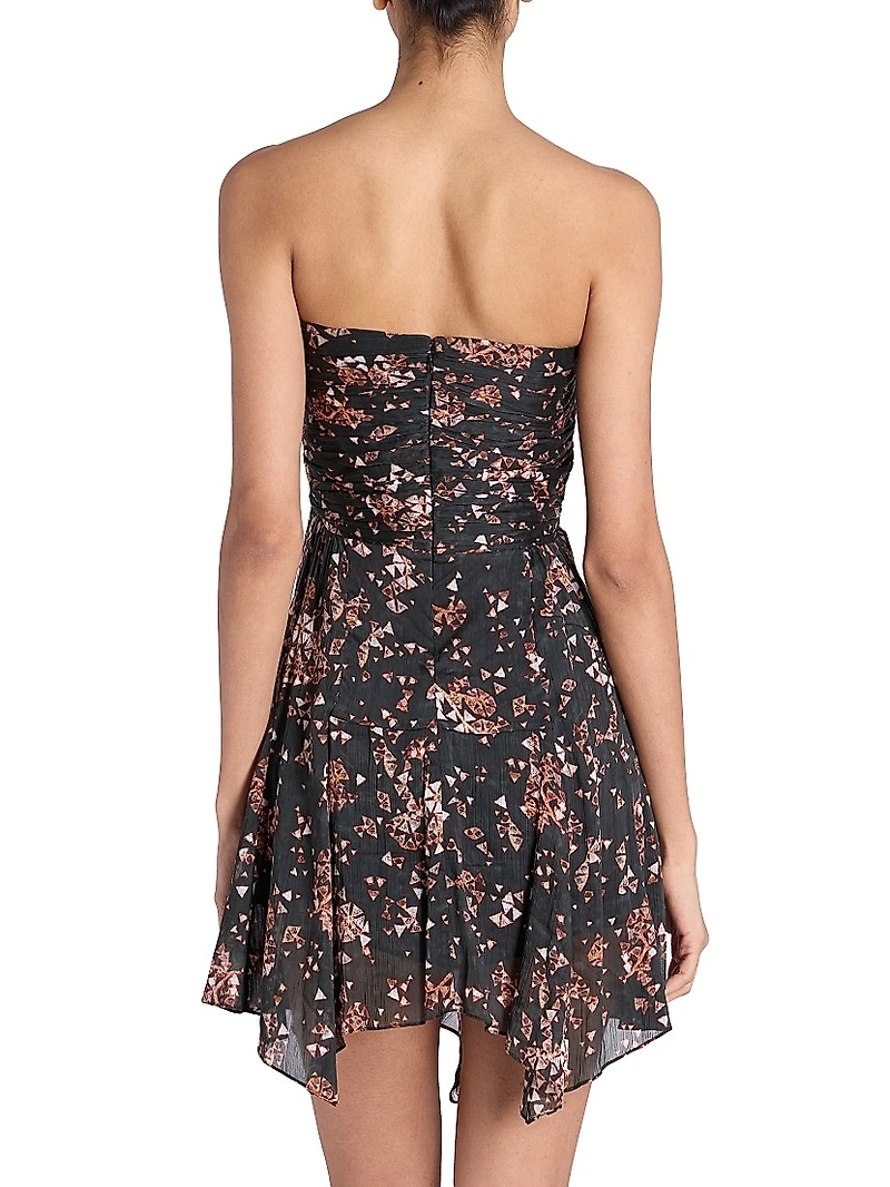 Amanda Geometric Strapless Minidress