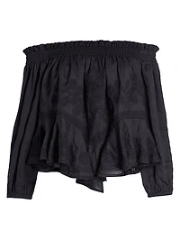 Erine Embroidered Off-The-Shoulder Top