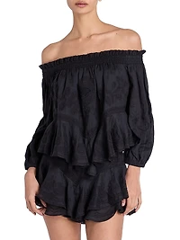 Erine Embroidered Off-The-Shoulder Top