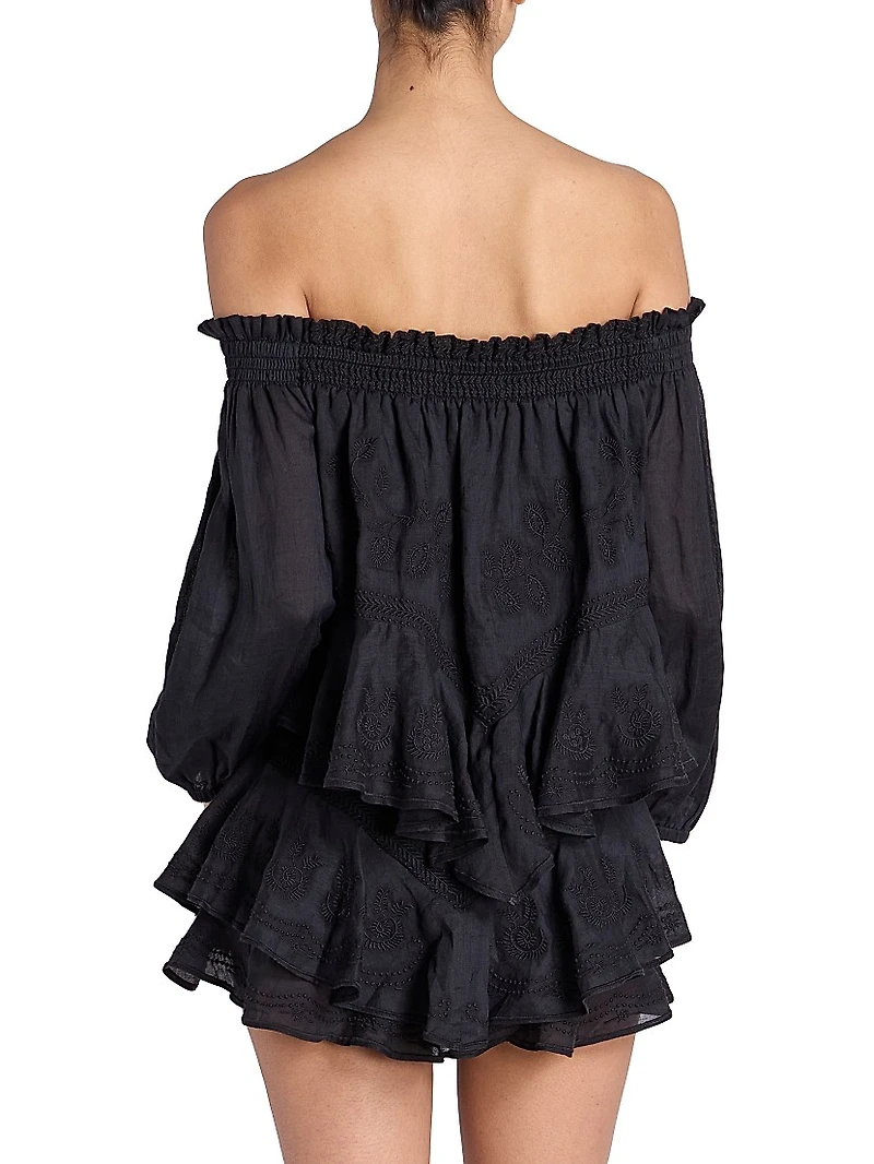 Erine Embroidered Off-The-Shoulder Top