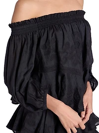 Erine Embroidered Off-The-Shoulder Top