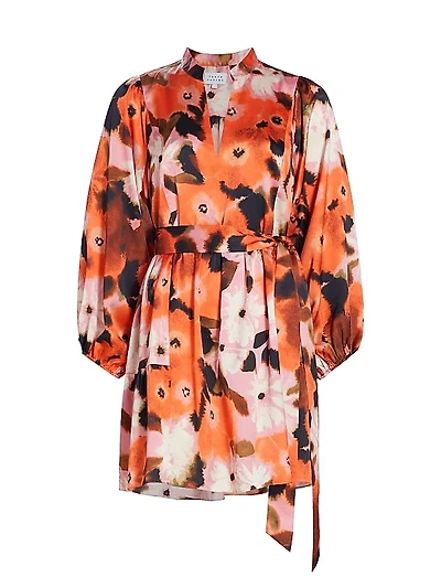 Vienna Floral Satin Minidress