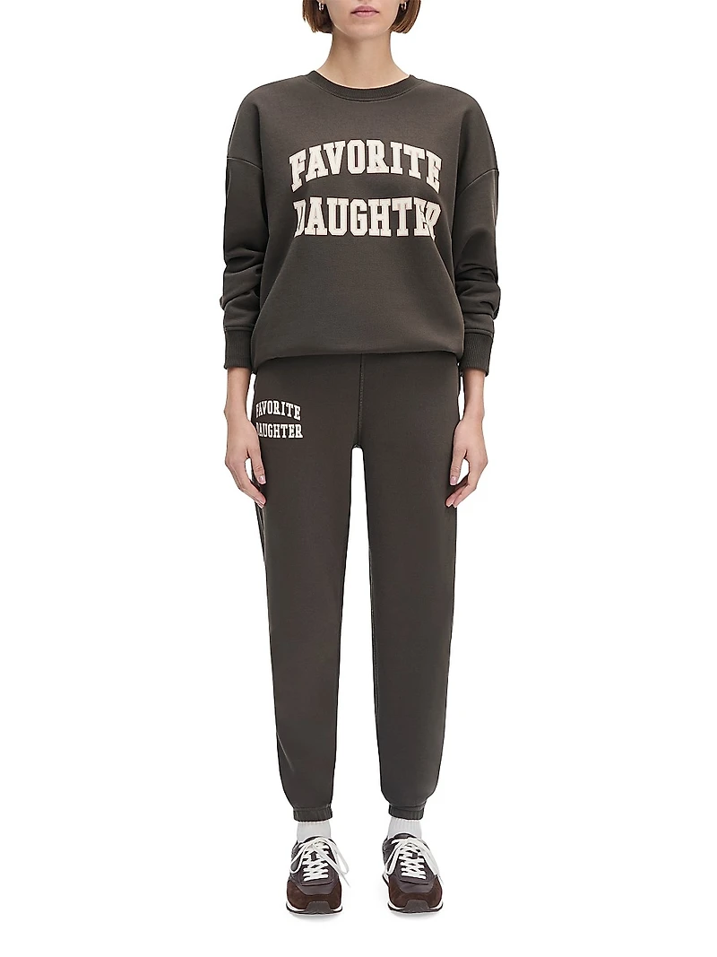 Collegiate Oversized Logo Cotton-Blend Sweatshirt