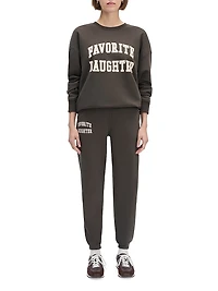 Collegiate Oversized Logo Cotton-Blend Sweatshirt