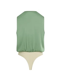 Date Sleeveless Satin Bodysuit
