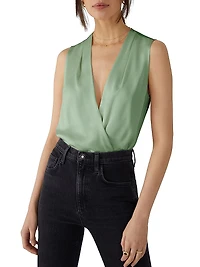 Date Sleeveless Satin Bodysuit
