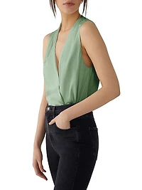 Date Sleeveless Satin Bodysuit