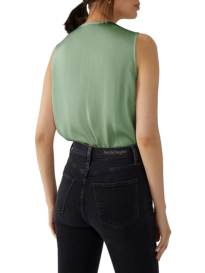 Date Sleeveless Satin Bodysuit