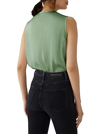 Date Sleeveless Satin Bodysuit
