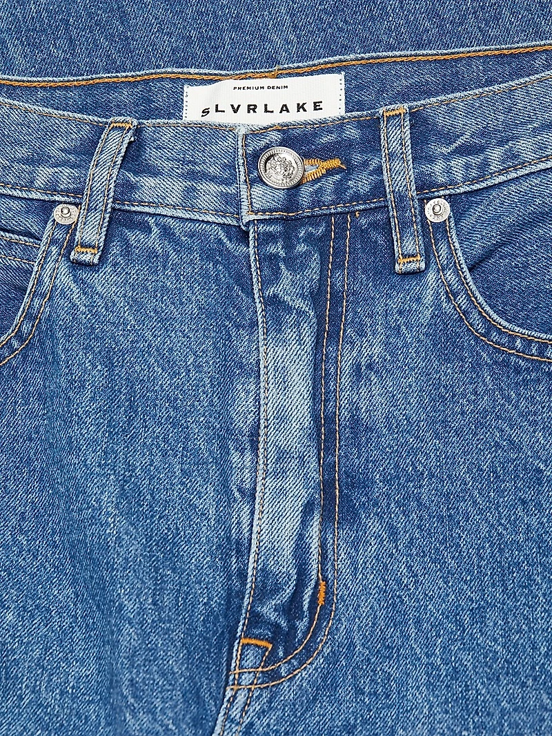 Denim A-Line Midi-Skirt