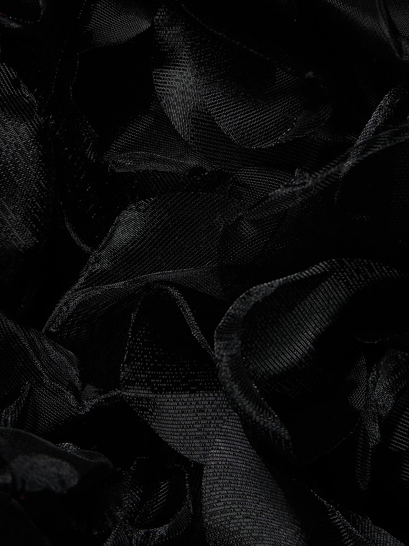 Rosette Appliqué Mermaid Gown